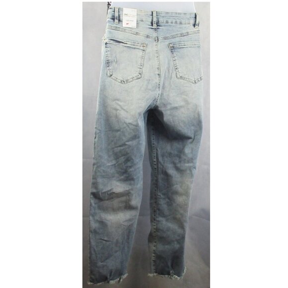 INC Women's High-Rise Ripped Straight-Leg Jeans, Light Blue, Size 4 / 27 Waist - Picture 4 of 4